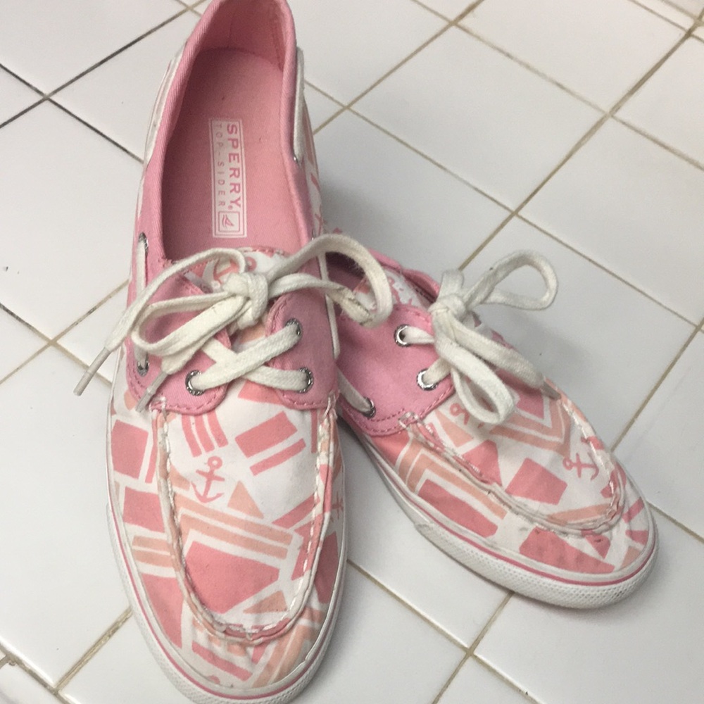 Sperry Pink/Coral Patterned Boat Shoes - Picture 8 of 8